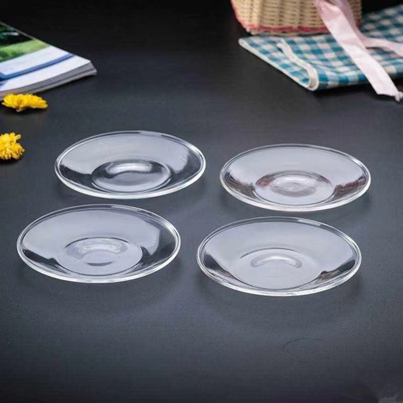 Китайская фабрика свадебных украшений Прозрачная стеклянная зарядная пластина круглая под посудой05