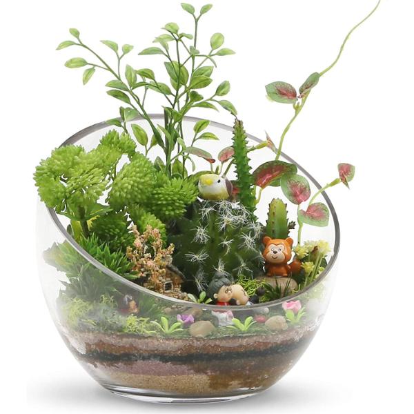 Clear Glass Bowl Glass Slant Cut Bubble Bowl for fruit and Vegetable05