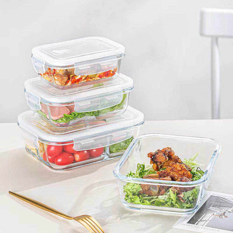 Klarglas-Lebensmittelaufbewahrungsbehälter, Glas-Rührschüssel, Salat-Glasschüssel04