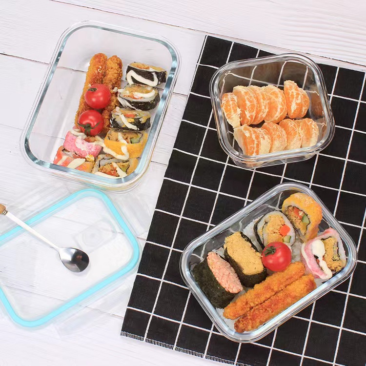 ظروف ذخیره سازی شفاف جعبه غذا با درب کاسه شیشه ای سودا-آهک 01
