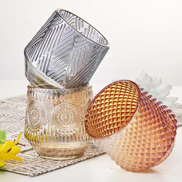 Forma de diamant transparent Portaespelmes de vidre transparent Pot d'espelmes per Nadal03