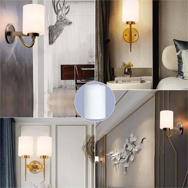 Custom Design Handblown White Glass Lamp Shade04