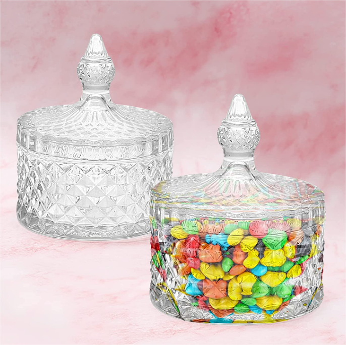 Customized unique shape clear glass jar lid and box for Interior decoration02