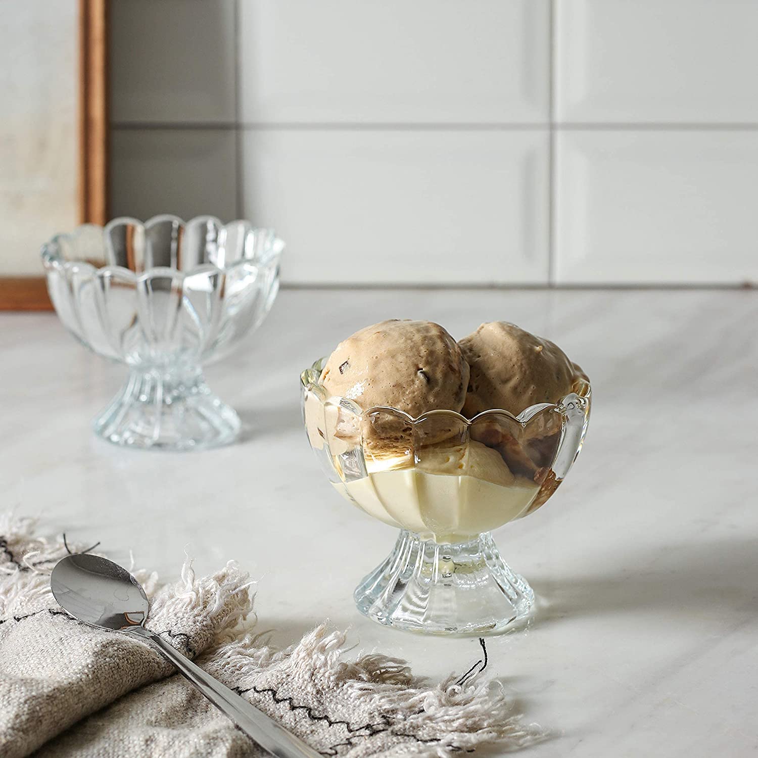 Cute Clear Glass Dessert Bowls Glass Ice Cream Bowl para sa ice cream at at prutas03