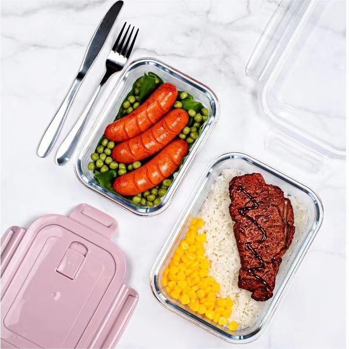 Te hoko wheketere Rectangle Glass Food Prep Containers Glass Storage Container01