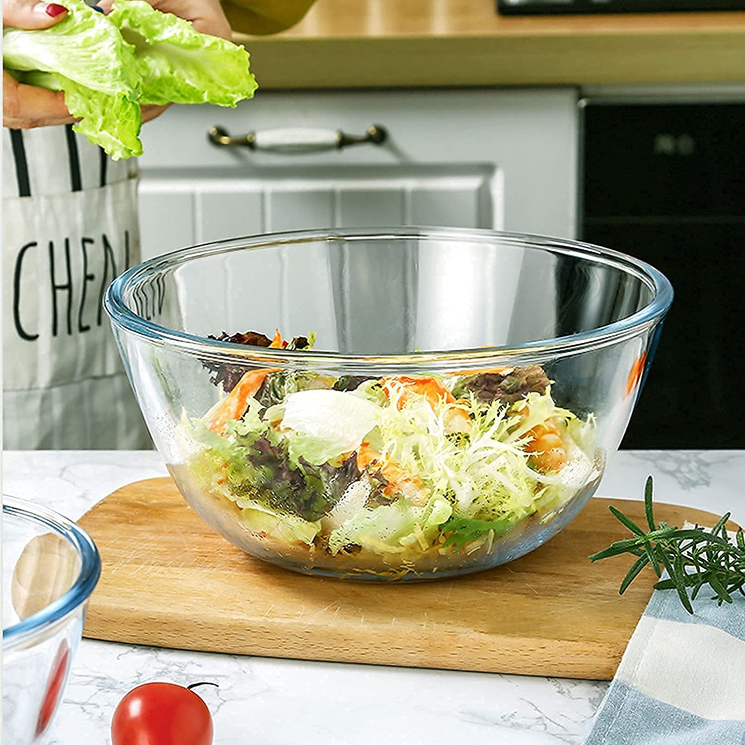 Glass Bowl Glass Salad Bowl yeKitchen Baking Prepping Serving Cooking04