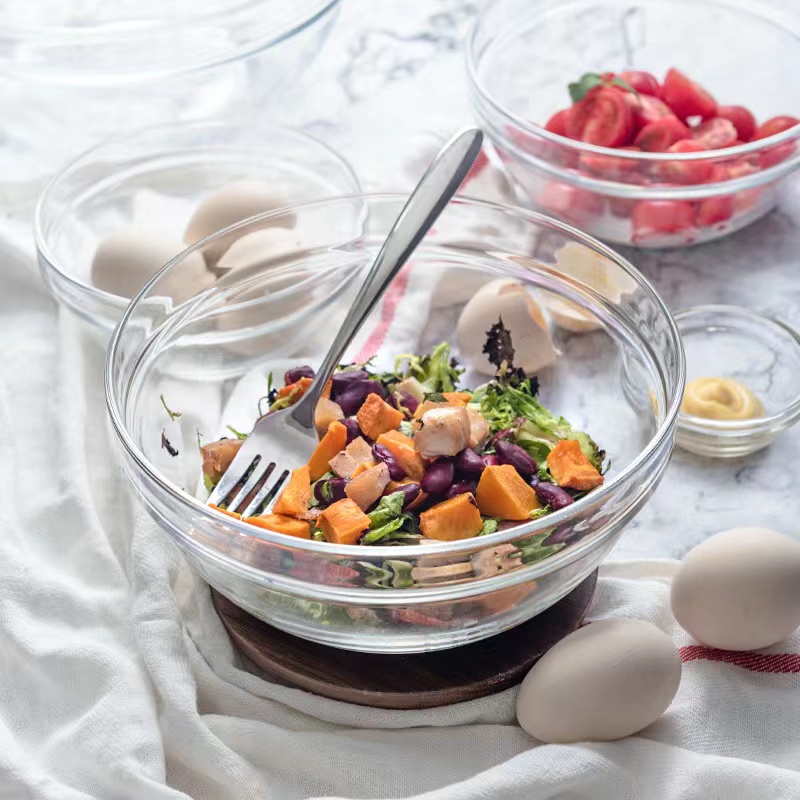 Salada de frutas de alta qualidade, microondas transparente, tigelas de vidro de cal sodada para alimentos03