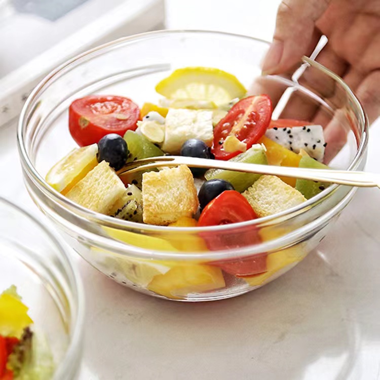 Salada de frutas de alta qualidade, microondas transparente, tigelas de vidro de cal sodada para alimentos05