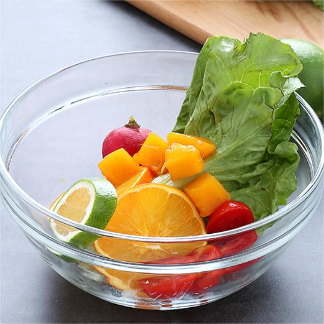 سالاد میوه با کیفیت بالا مایکروویو شفاف کاسه های شیشه ای سودا-آهک برای غذا07