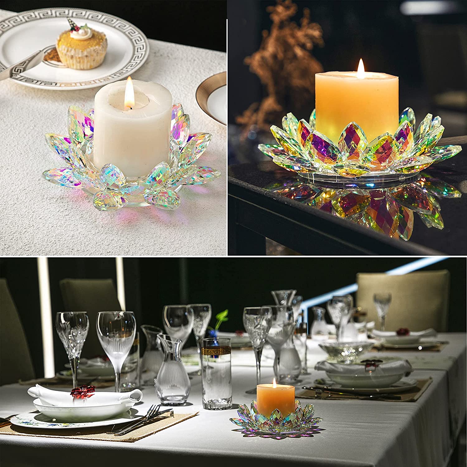 Heißer Verkauf Leere Glas Premium Lotusblume Kerze Tasse Klarglas Teelicht Kerzenhalter Für Kerze Wax04
