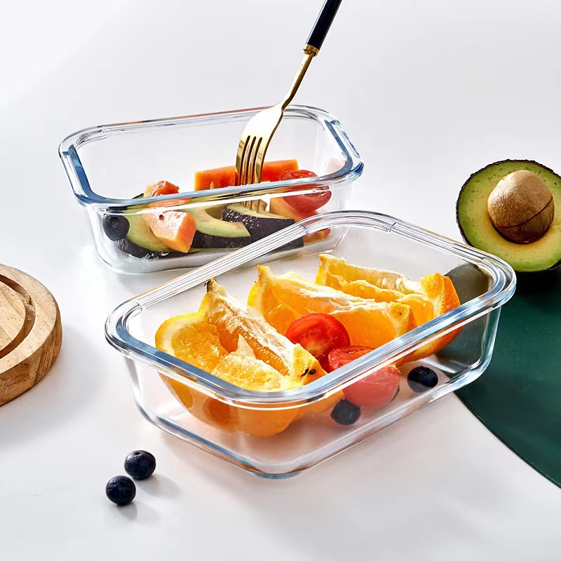 Minimalist Style Rectangle Glass Food Container Food Storage Box03