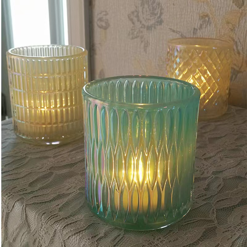 Transparent Candlestick Cup Candle Jar Glass Tealight Candle Holders para sa Kasal04