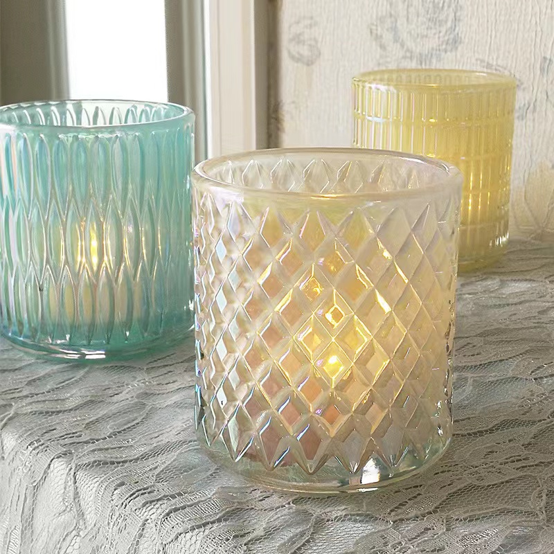 Transparent Candlestick Cup Candle Jar Glass Tealight Candle Holders para sa Kasal05