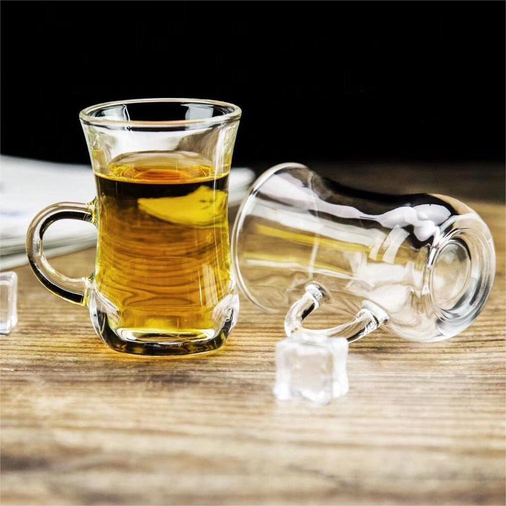 Staklene šalice za čaj Espresso u turskom stilu s ručkama02