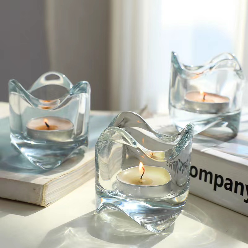 Mesa vintage tamanho pequeno chá frascos de vela de vidro suporte de vela decoração04