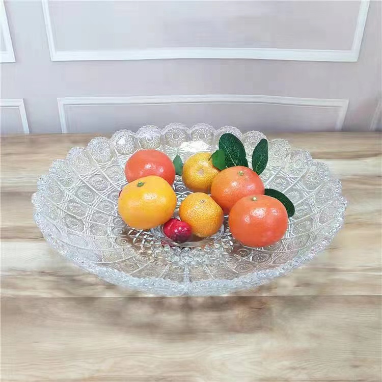Wholesale Cutlery Salad French Fries Dessert Waffle Egg Waffle Clear Ceramic Bowl Glass Dish02