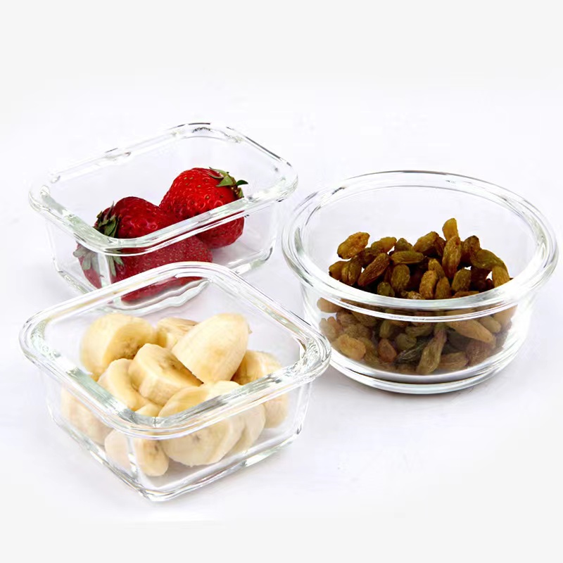 საბითუმო მრგვალი სუფთა საკვების კონტეინერები მინის საკვების შესანახი სალათი Mixing Bowl04